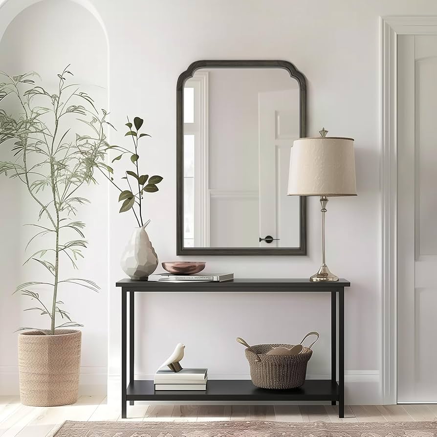 BED & BATH BEYOND ウォールミラー 　鏡　ミラー　46x56 Amazon.com: WallBeyond Wooden Framed Wall Mirror, Natural